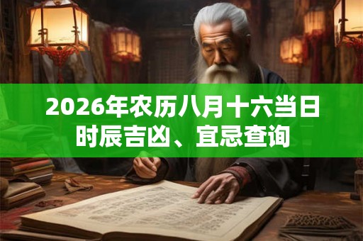 2026年农历八月十六当日时辰吉凶、宜忌查询