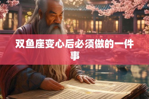 双鱼座变心后必须做的一件事 双鱼座变心后必须做的一件事
