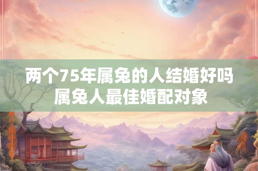 两个75年属兔的人结婚好吗 属兔人最佳婚配对象