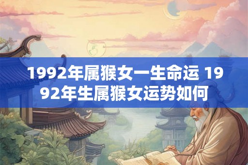 1992年属猴女一生命运 1992年生属猴女运势如何