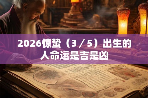 2026惊蛰（3／5）出生的人命运是吉是凶