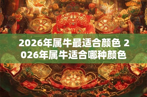 2026年属牛最适合颜色 2026年属牛适合哪种颜色