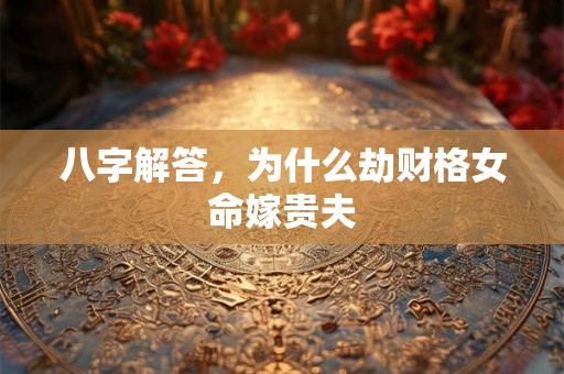 八字解答，为什么劫财格女命嫁贵夫