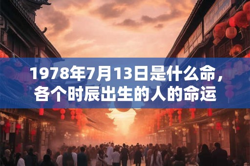 1978年7月13日是什么命，各个时辰出生的人的命运