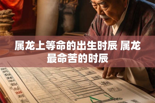 属龙上等命的出生时辰 属龙最命苦的时辰