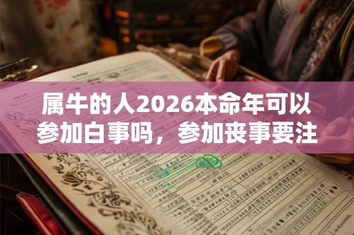 属牛的人2026本命年可以参加白事吗，参加丧事要注意什么