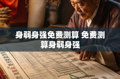 身弱身强免费测算 免费测算身弱身强
