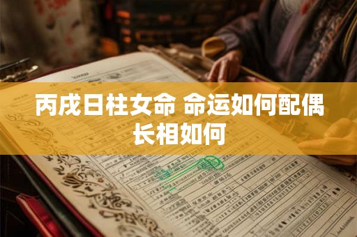 丙戌日柱女命 命运如何配偶长相如何