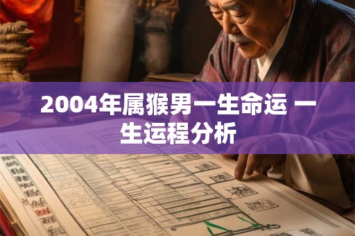 2004年属猴男一生命运 一生运程分析