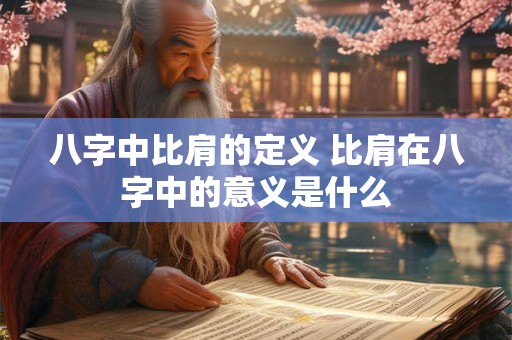 八字中比肩的定义 比肩在八字中的意义是什么