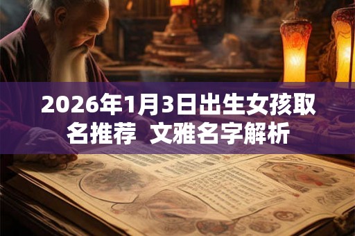 2026年1月3日出生女孩取名推荐  文雅名字解析
