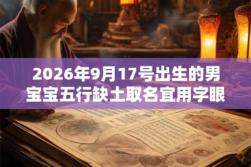 2026年9月17号出生的男宝宝五行缺土取名宜用字眼