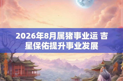 2026年8月属猪事业运 吉星保佑提升事业发展
