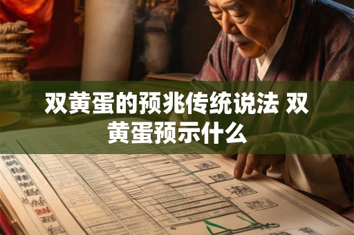 双黄蛋的预兆传统说法 双黄蛋预示什么