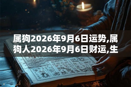 属狗2026年9月6日运势,属狗人2026年9月6日财运,生肖狗2026年9月6日运势