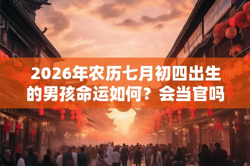 2026年农历七月初四出生的男孩命运如何？会当官吗？