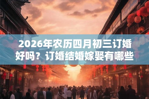 2026年农历四月初三订婚好吗？订婚结婚嫁娶有哪些禁忌？