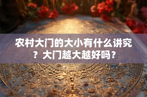 农村大门的大小有什么讲究？大门越大越好吗？