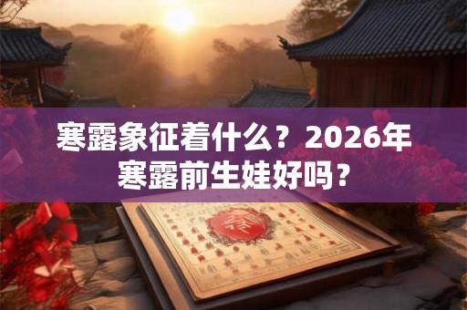 寒露象征着什么？2026年寒露前生娃好吗？
