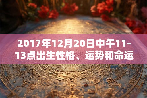 2017年12月20日中午11-13点出生性格、运势和命运