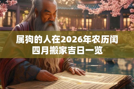 属狗的人在2026年农历闰四月搬家吉日一览