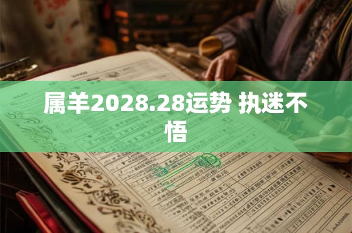 属羊2028.28运势 执迷不悟
