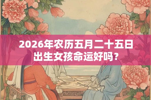 2026年农历五月二十五日出生女孩命运好吗？