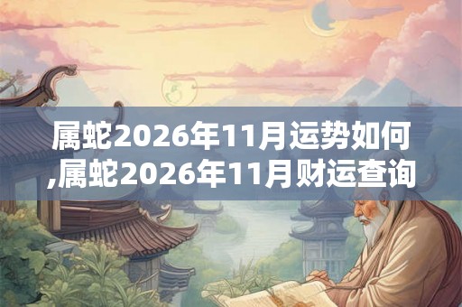 属蛇2026年11月运势如何,属蛇2026年11月财运查询