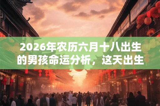 2026年农历六月十八出生的男孩命运分析，这天出生好不好？