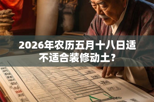 2026年农历五月十八日适不适合装修动土？