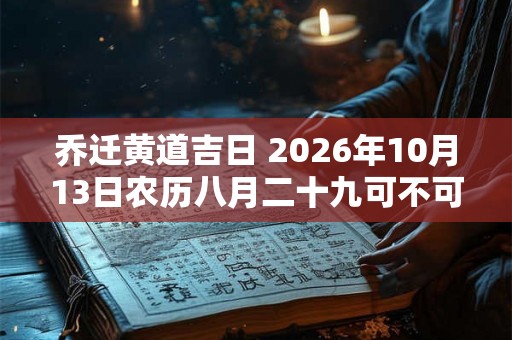 乔迁黄道吉日 2026年10月13日农历八月二十九可不可以迁居 乔迁黄道吉日 2026年10月13日农历八月二十九可不可以迁居