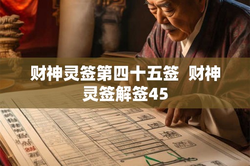 财神灵签第四十五签 财神灵签解签45 财神灵签第四十五签 财神灵签解签45