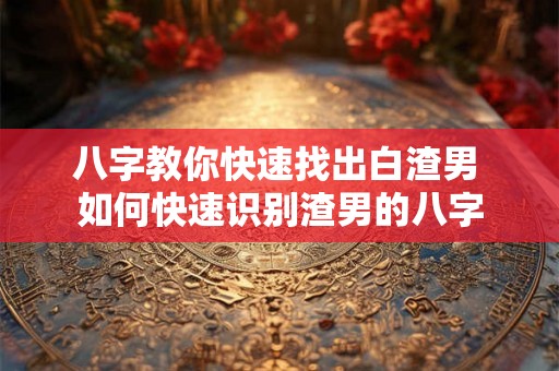 八字教你快速找出白渣男 如何快速识别渣男的八字