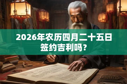 2026年农历四月二十五日签约吉利吗？