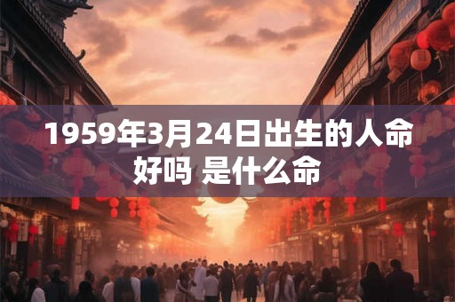 1959年3月24日出生的人命好吗 是什么命