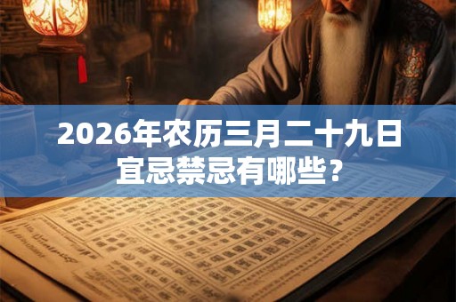 2026年农历三月二十九日宜忌禁忌有哪些？