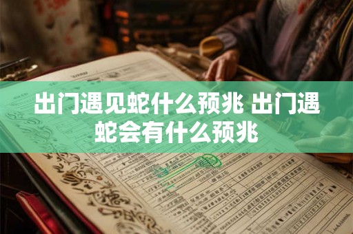 出门遇见蛇什么预兆 出门遇蛇会有什么预兆