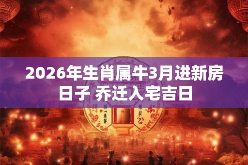 2026年生肖属牛3月进新房日子 乔迁入宅吉日