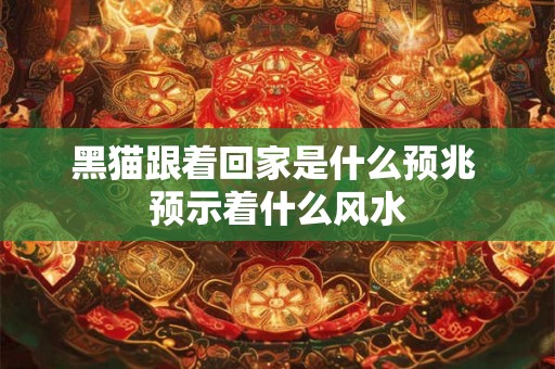 黑猫跟着回家是什么预兆 预示着什么风水