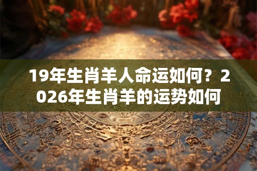 19年生肖羊人命运如何?2026年生肖羊的运势如何 19年生肖羊人命运如何?2026年生肖羊的运势如何