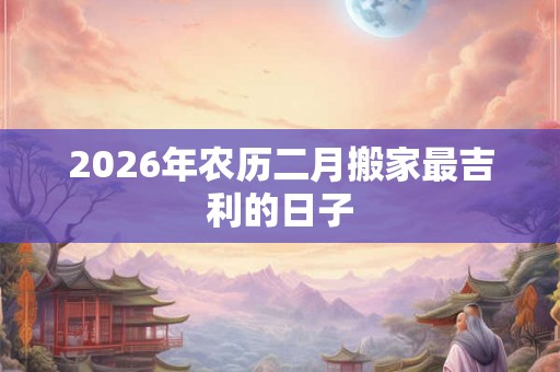 2026年农历二月搬家最吉利的日子