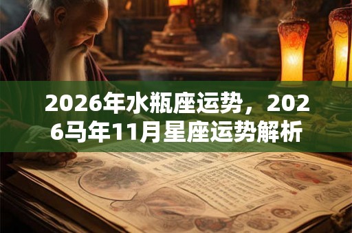 2026年水瓶座运势，2026马年11月星座运势解析