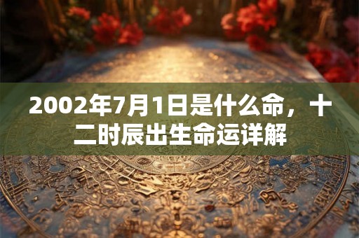 2002年7月1日是什么命，十二时辰出生命运详解