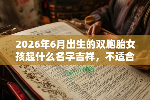 2026年6月出生的双胞胎女孩起什么名字吉祥，不适合用哪些字。