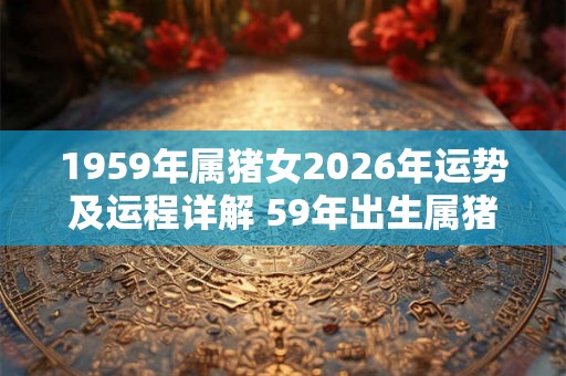 1959年属猪女2026年运势及运程详解 59年出生属猪人2026全年每月运势女性 1959年属猪女2026年运势及运程详解 59年出生属猪人2026全年每月运势女性