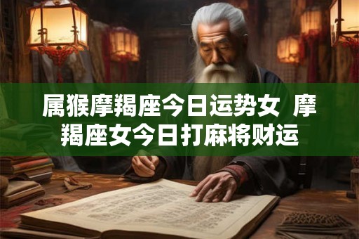 属猴摩羯座今日运势女 摩羯座女今日打麻将财运 属猴摩羯座今日运势女 摩羯座女今日打麻将财运