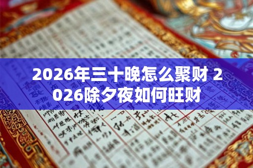2026年三十晚怎么聚财 2026除夕夜如何旺财