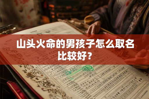 山头火命的男孩子怎么取名比较好？