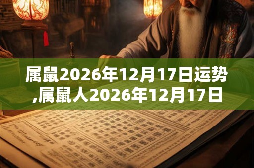 属鼠2026年12月17日运势,属鼠人2026年12月17日财运,生肖鼠2026年12月17日运势 属鼠2026年12月17日运势,属鼠人2026年12月17日财运,生肖鼠2026年12月17日运势