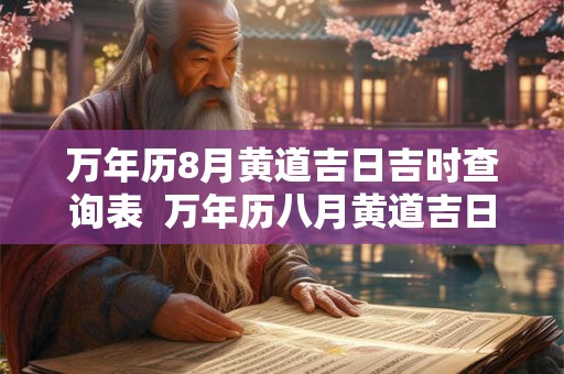 万年历8月黄道吉日吉时查询表  万年历八月黄道吉日